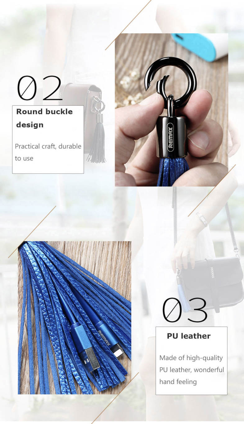 REMAX RC - 053i 8 Pin Ring Tassels 3A Charging Data Transmission Flat Cable