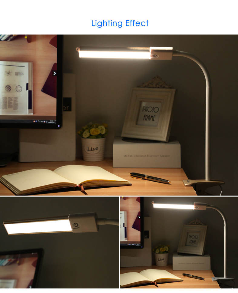 YouOKLight YK2254 DC 5V 5W 200LM Clip Fixtures LED Desk Light Eye-protection Dimmable Table Lamp with 24 LEDs