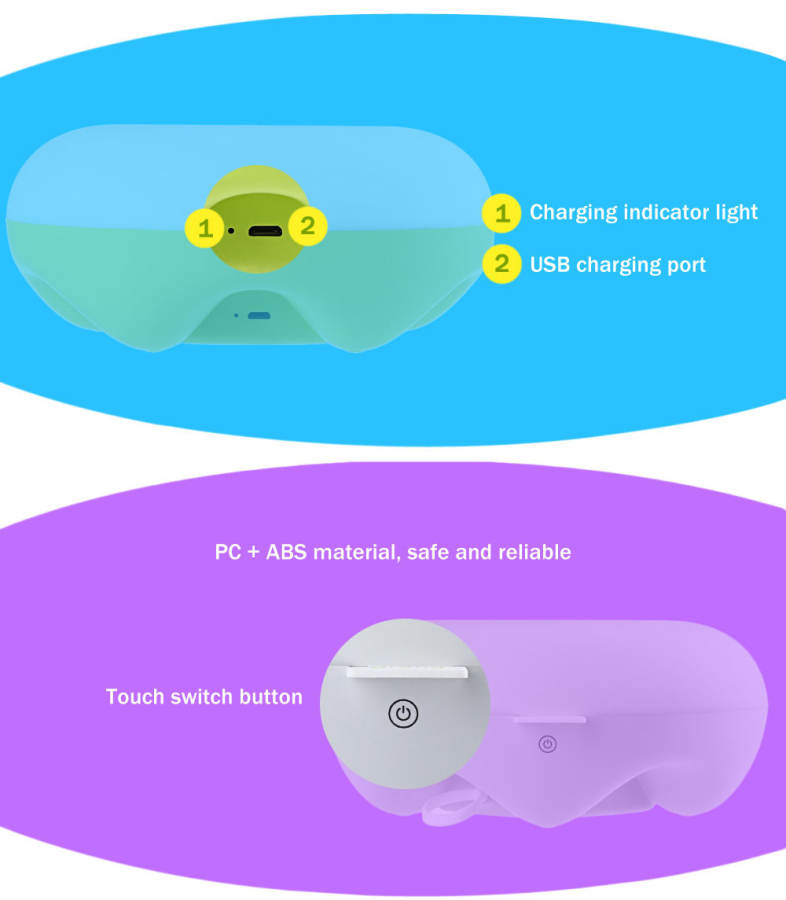 DC 5V Q5 Intelligent Motion Sensor LED Night Light Round Dimming Bedside Lamp
