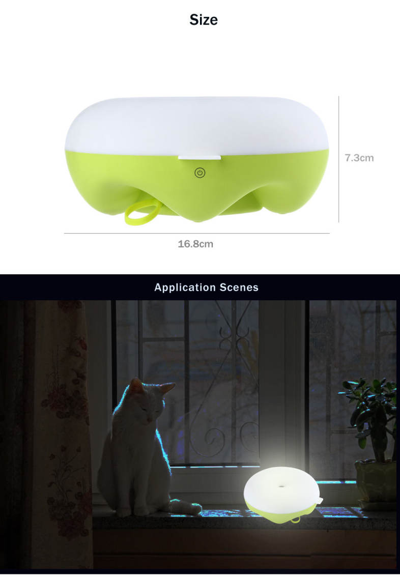 DC 5V Q5 Intelligent Motion Sensor LED Night Light Round Dimming Bedside Lamp