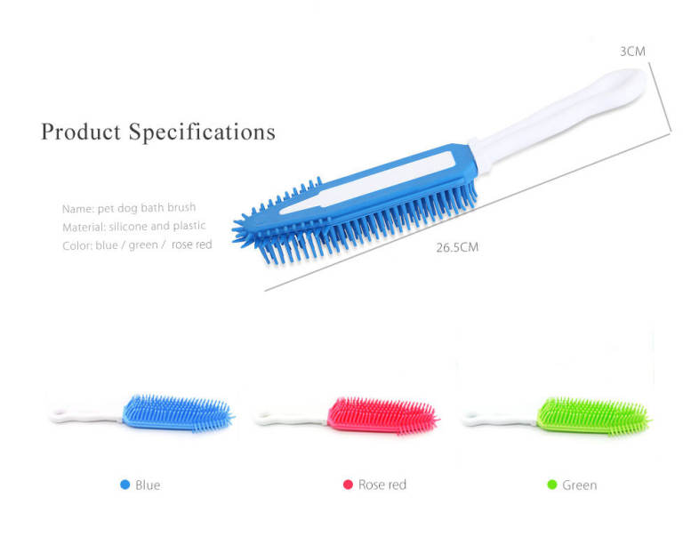 Pet Dog Puppy Cat Bristle Bath Brush Comb Deplitation Silicone Sticky Hair Tool