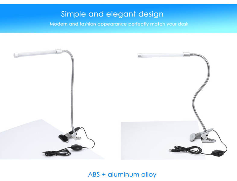 YouOKLight YK2252 DC 5V 5W 280LM Clip Fixtures LED Desk Light Eye-protection Table Lamp