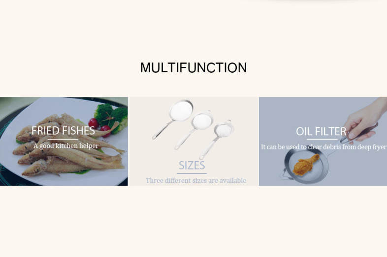 3pcs Stainless Steel Mesh Oil Filter Grease Fishing Spoon Kitchen Tool