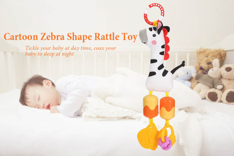 Bedtime Bear Cartoon Animal Zebra Shape Cradle Rattle Toy Lovely Baby Hanging Bed Bell