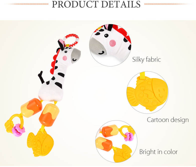 Bedtime Bear Cartoon Animal Zebra Shape Cradle Rattle Toy Lovely Baby Hanging Bed Bell