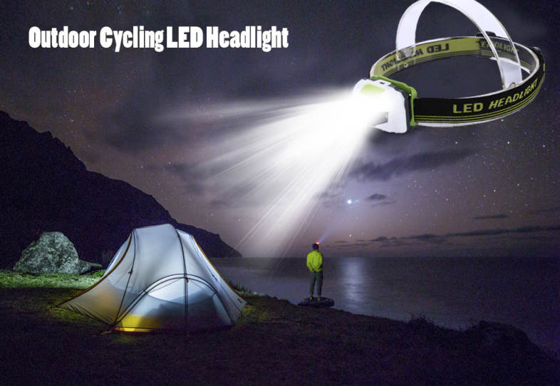 Mini Water Resistant LED Headlight Bicycle Headlamp with Headband