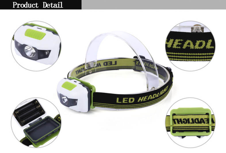 Mini Water Resistant LED Headlight Bicycle Headlamp with Headband