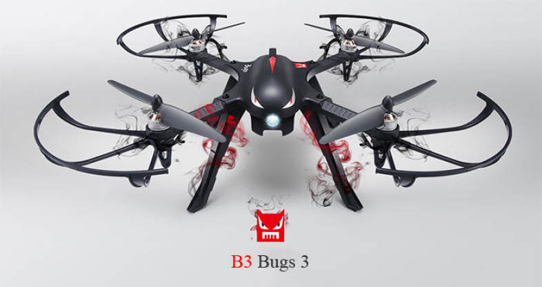 MJX B3 Bugs 3 RC Quadcopter RTF Two-way 2.4GHz 4CH with Action Camera Bracket