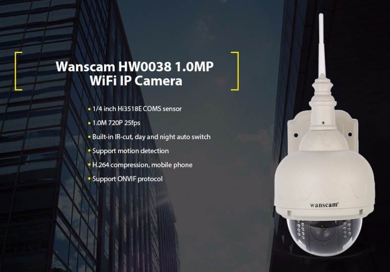 Wanscam HW0038 1.0MP WiFi IP Camera 720P Motion Detection Waterproof