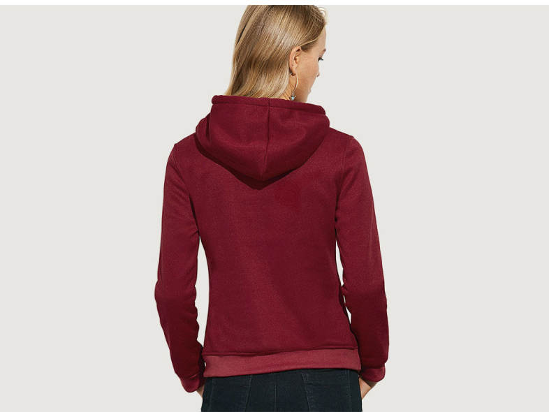 Casual Hooded Long Sleeve Drawstring Letter Print Women Hoodie