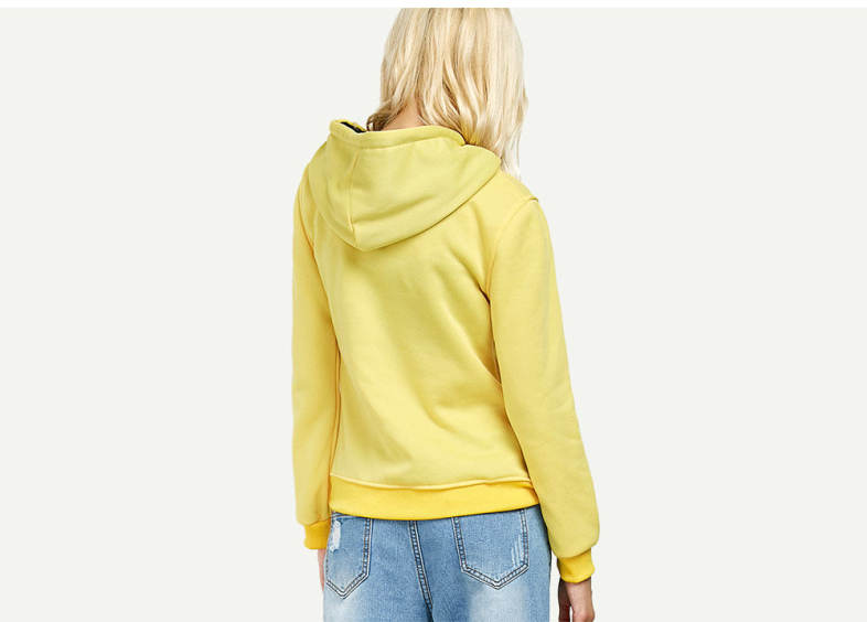 Casual Hooded Long Sleeve Drawstring Letter Print Women Hoodie