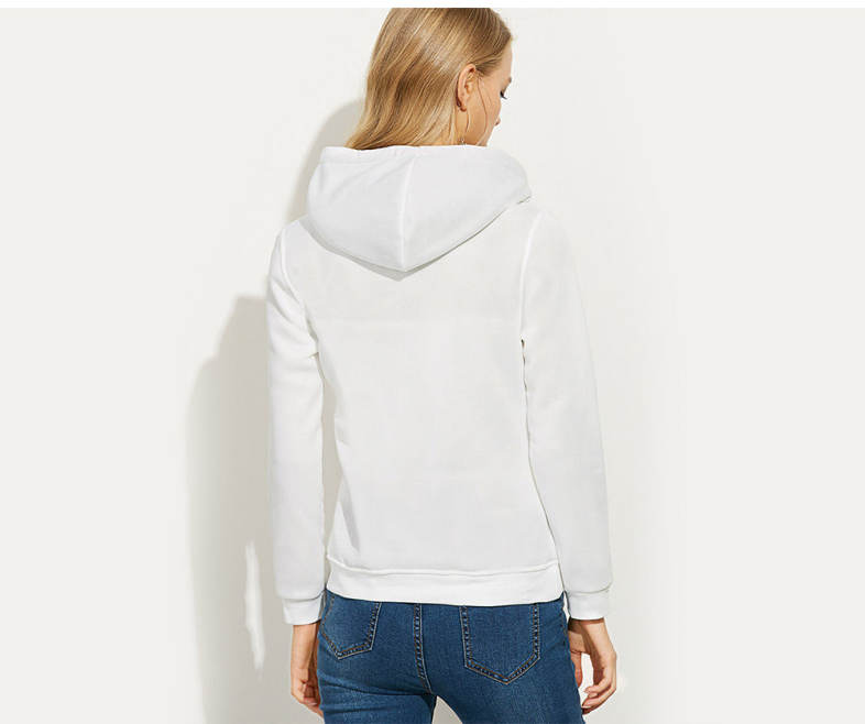 Casual Hooded Long Sleeve Drawstring Letter Print Women Hoodie