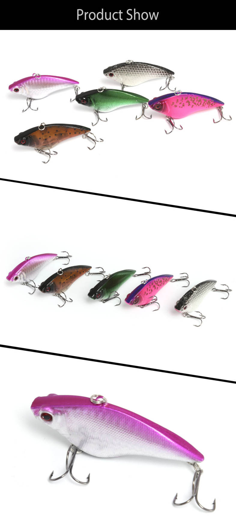 5pcs Lifelike Fish Shape Fishing Bait for Outdoor Activity