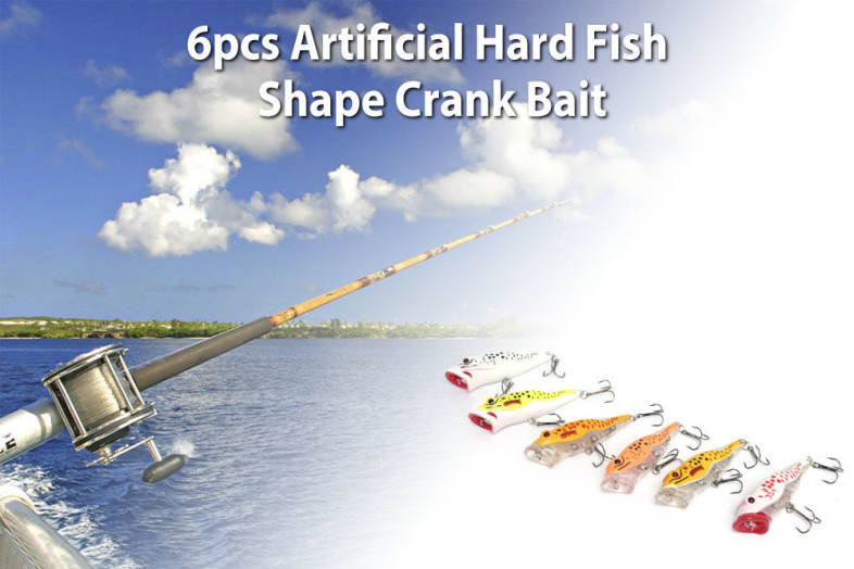 6pcs Lifelike Fish Shape Fishing Lure for Outdoor Activity
