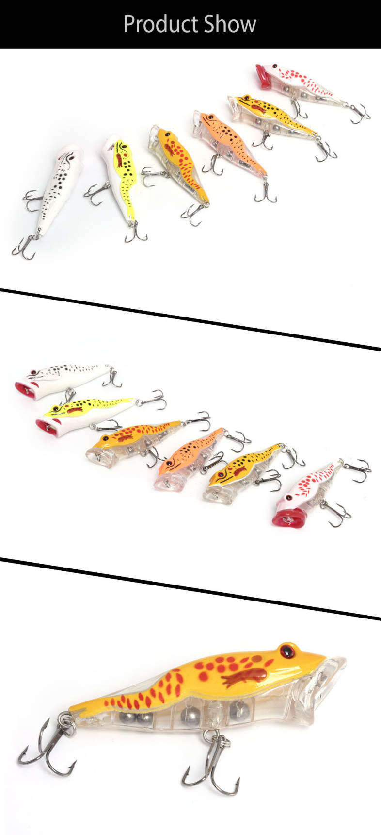 6pcs Lifelike Fish Shape Fishing Lure for Outdoor Activity