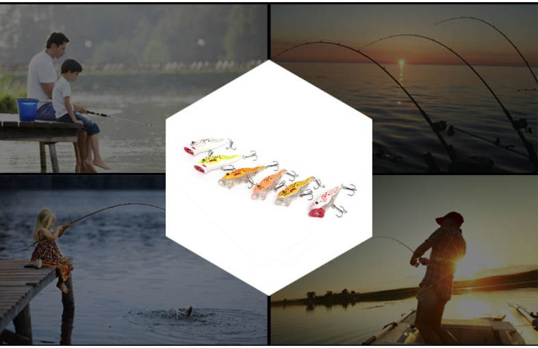 6pcs Lifelike Fish Shape Fishing Lure for Outdoor Activity