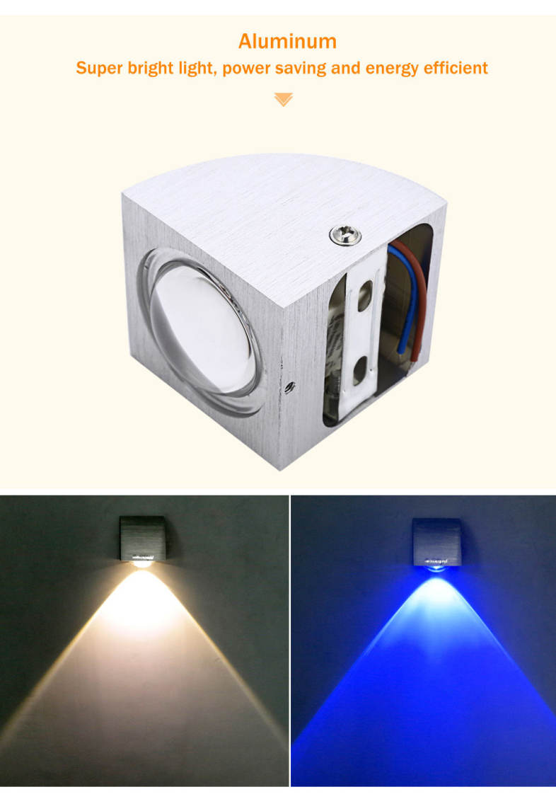YouOKLight YK2242 Trapezoid 1W 80LM LED Wall Lamp Bedroom Decorate Night Light