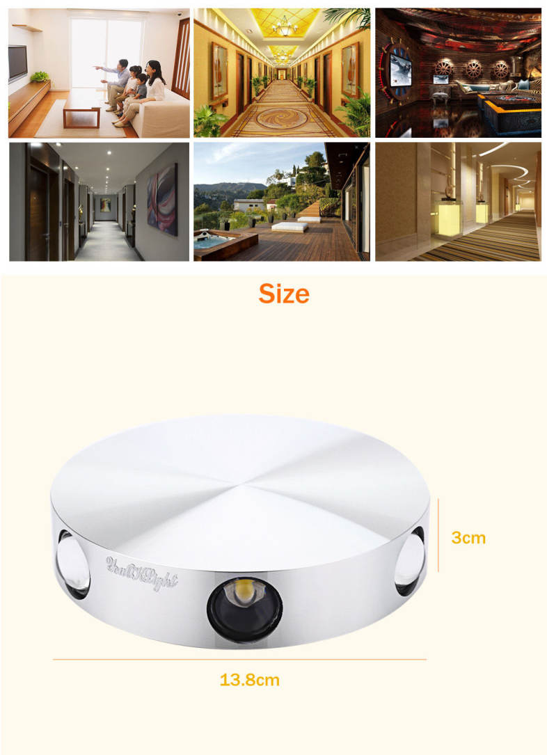 YouOKLight YK2241 Round 6W 480LM LED Wall Lamp Bedroom Decorate Night Light with 6 LEDs