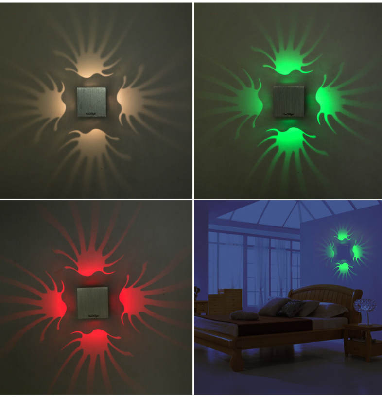 YouOKLight YK2236 1W 80LM Pteris LED Wall Lamp Bedroom Decorate Night Light