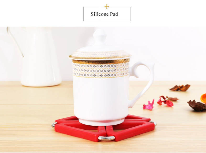 Expandable Pot Holder Stainless Steel Silicone Gel Heat Insulation Pad