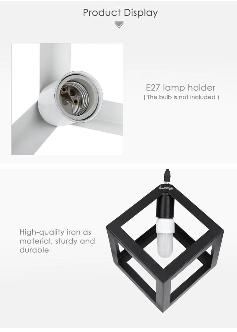 YouOKLight Square Shaped AC 85 - 265V E27 Pendant Lampshade for Home Decoration