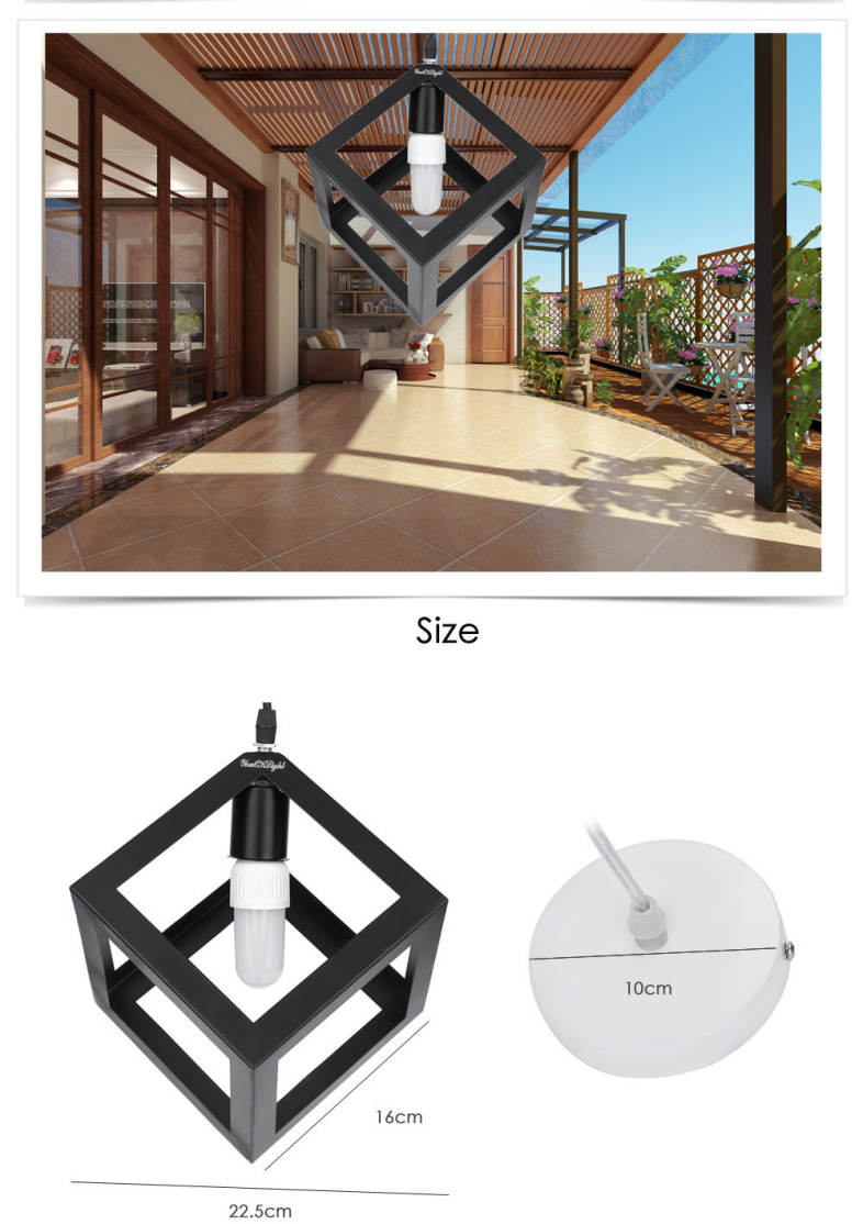 YouOKLight Square Shaped AC 85 - 265V E27 Pendant Lampshade for Home Decoration