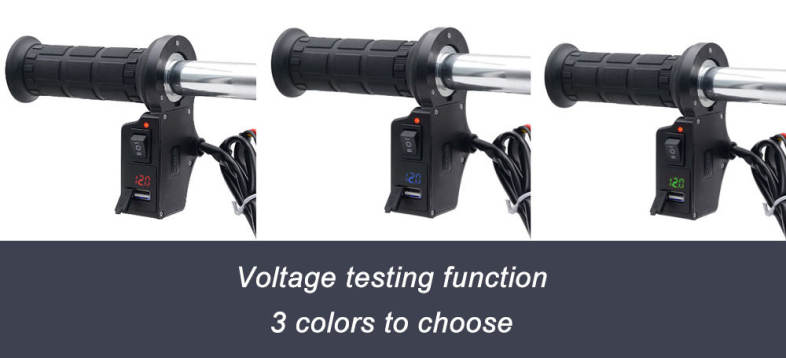 Pair of WUPP Motorcycle Grip Handlebar Motorbike Heated Handle Set Cold Resistant Heating Bar