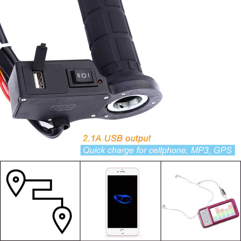 Pair of WUPP Motorcycle Grip Handlebar Motorbike Heated Handle Set Cold Resistant Heating Bar