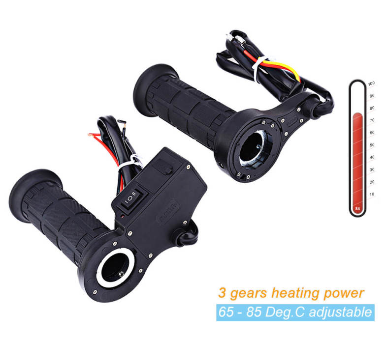 Pair of WUPP Motorcycle Grip Handlebar Motorbike Heated Handle Set Cold Resistant Heating Bar