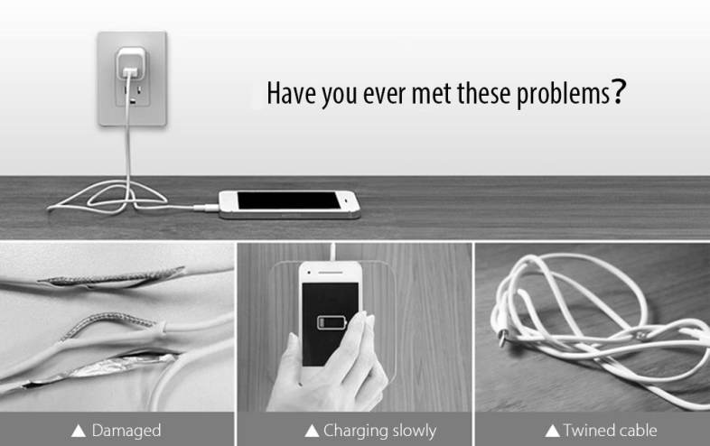 Awei CL - 10 Micro USB Mini Nylon Braided Charge Data Transfer Cable 0.3m