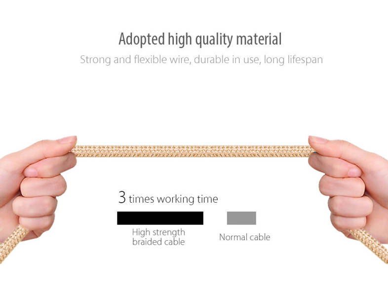 Awei CL - 10 Micro USB Mini Nylon Braided Charge Data Transfer Cable 0.3m