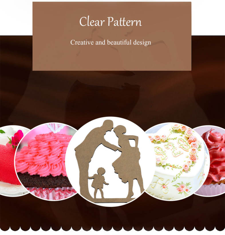 A Family Shape Birthday Wedding Cake Inserted Card Decoration