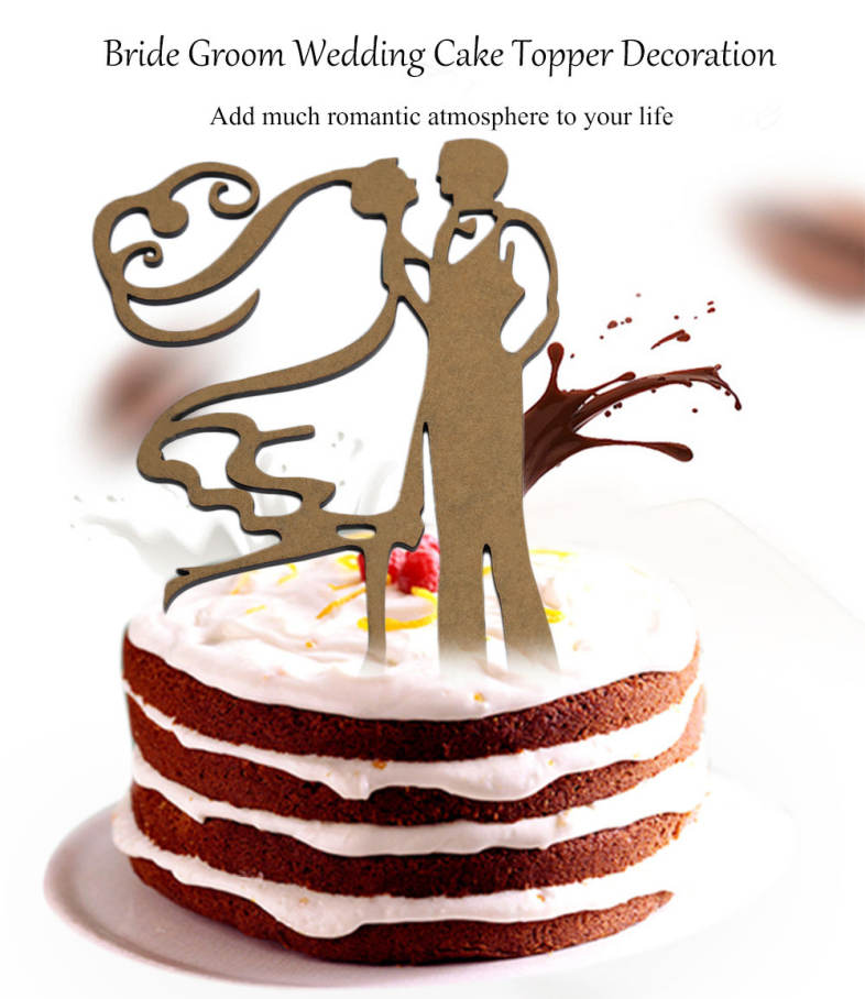 Bride Groom Shape Wedding Anniversary Cake Topper Decoration