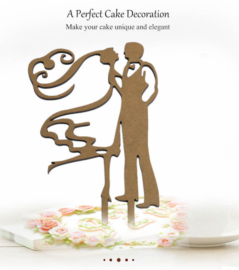 Bride Groom Shape Wedding Anniversary Cake Topper Decoration