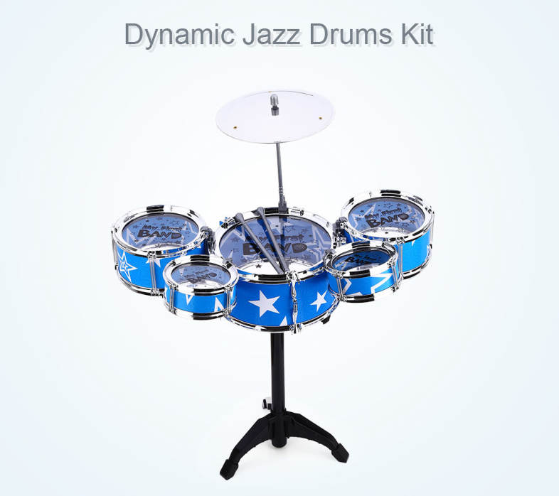 Wanyi Child Deluxe Jazz Drums Kit Musical Instrument Toy Xmas Birthday Present