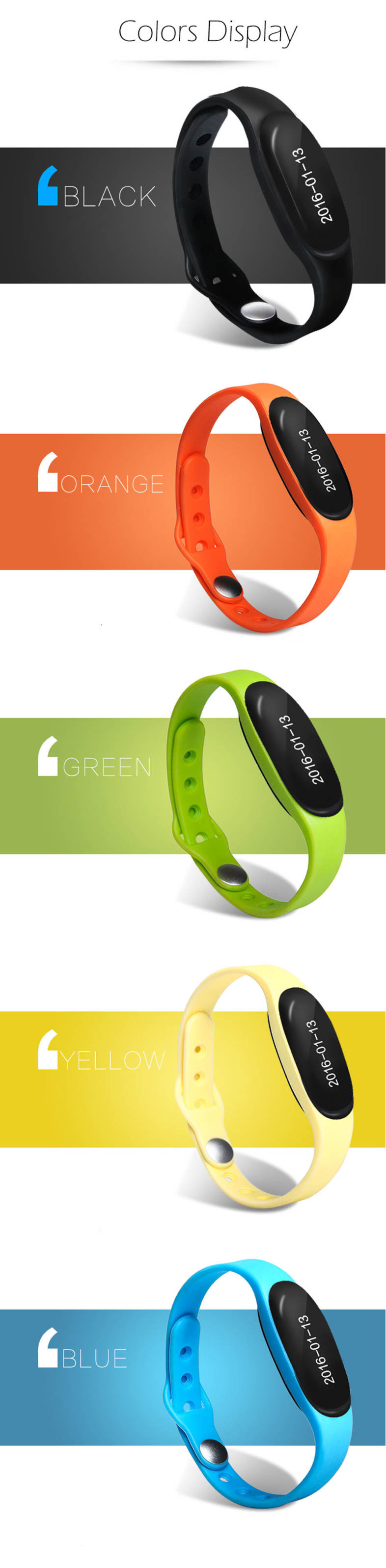 L7 Bluetooth 4.0 Smart Wristband Sleep Monitor Notifications Reminder Anti-lost Bracelet