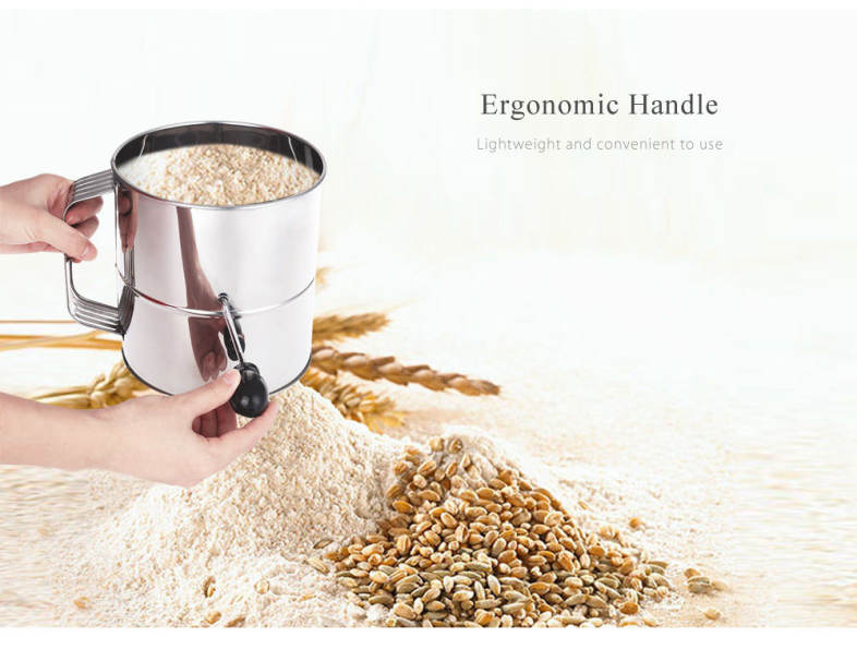 Stainless Steel Sieve Cup Powder Flour Mesh Baking Accessory