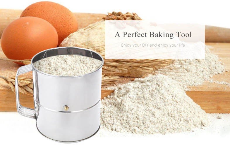Stainless Steel Sieve Cup Powder Flour Mesh Baking Accessory
