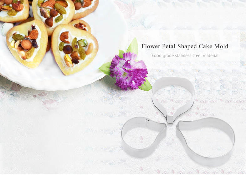 3pcs Flower Petal Stainless Steel Cookie Cake Cutter Baking Mold
