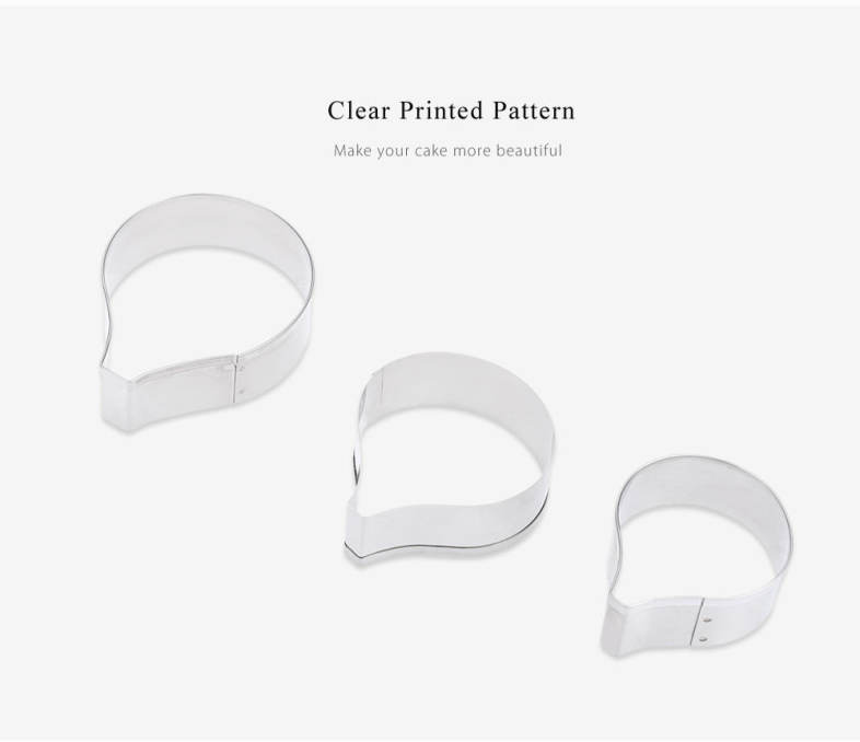 3pcs Flower Petal Stainless Steel Cookie Cake Cutter Baking Mold