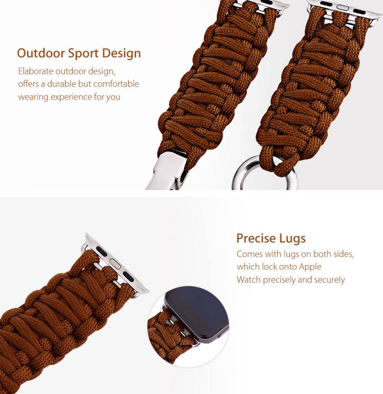 Woven Nylon Sport Strap Replacement Band for iWatch Series 1 / 2 42mm Model
