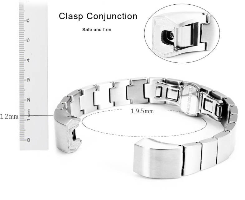 12mm Stainless Steel Butterfly Clasp Alternative Bracelet Band for Fitbit Alta Smartband