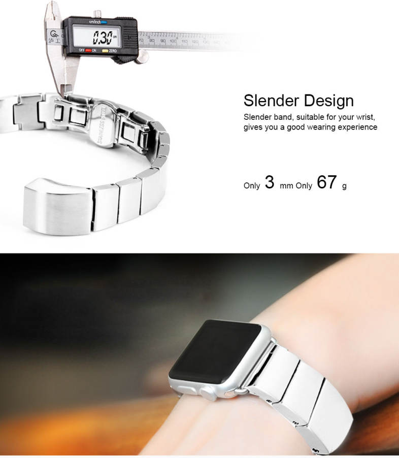 12mm Stainless Steel Butterfly Clasp Alternative Bracelet Band for Fitbit Alta Smartband