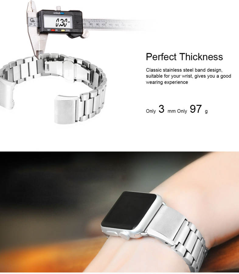 20mm Stainless Steel Butterfly Clasp Alternative Bracelet Band for Fitbit Charge2 Smartband