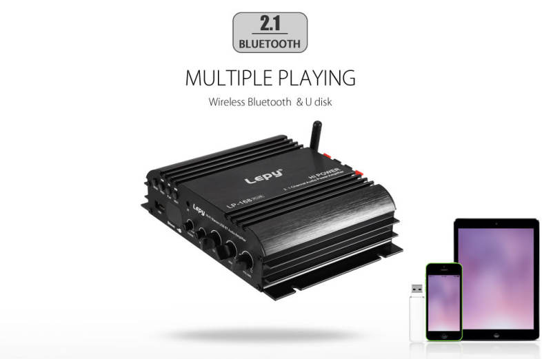 Lepy 168 Plus Super Bass HiFi Stereo Audio Amplifier Bluetooth Speaker