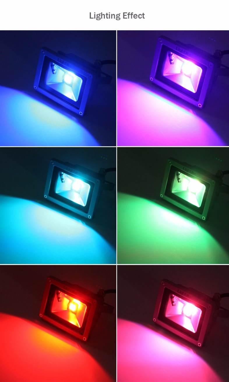 Lightme Outdoor AC 85 - 265V 5W LED Flood Light Waterproof Colorful Landscape Security Spotlight with Remote Controller