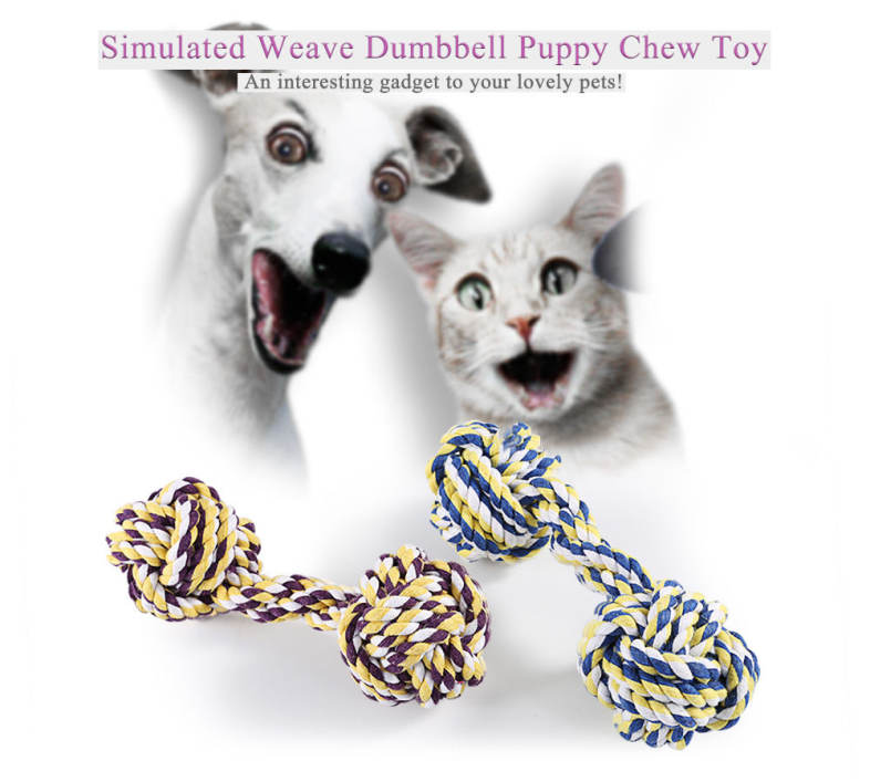 Simulated Weave Dumbbell Pet Toy Puppy Chew Bite Gadget