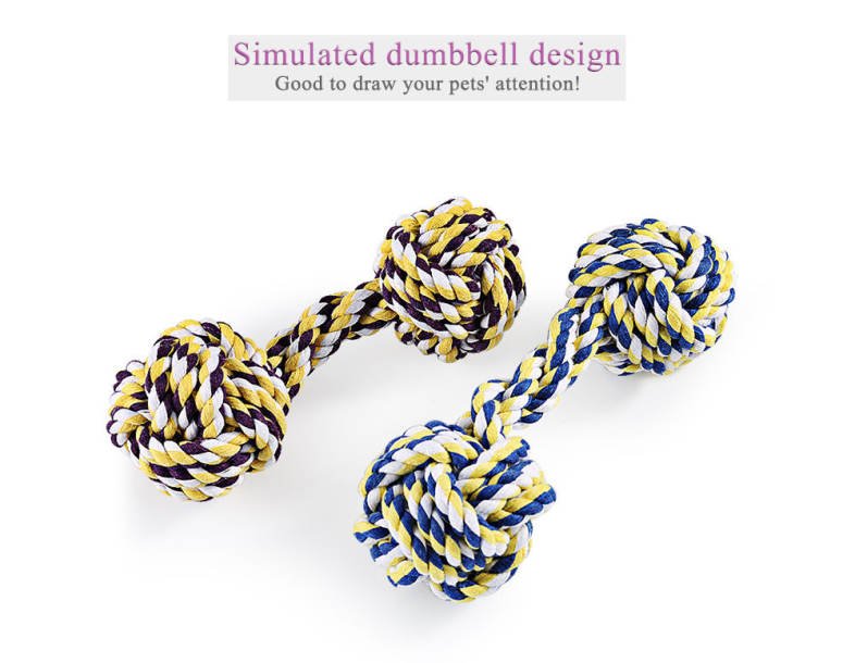 Simulated Weave Dumbbell Pet Toy Puppy Chew Bite Gadget