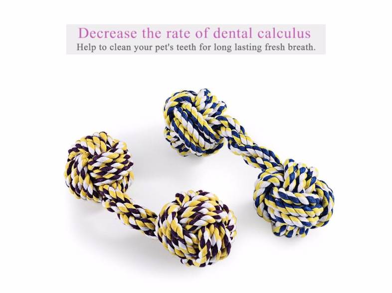 Simulated Weave Dumbbell Pet Toy Puppy Chew Bite Gadget