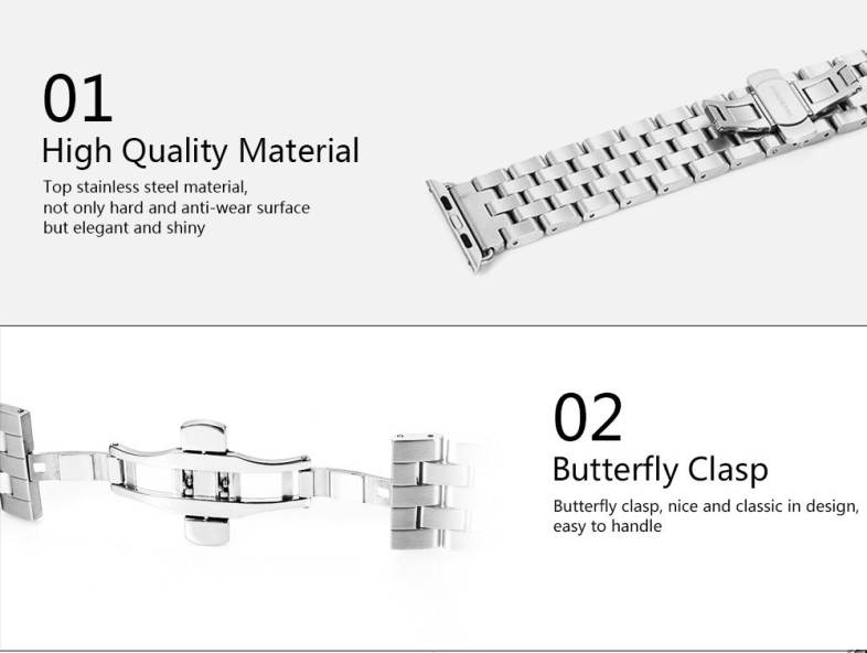 Stainless Steel Strap for Apple Watch Series 1 / 2 42mm Model Replacement Band